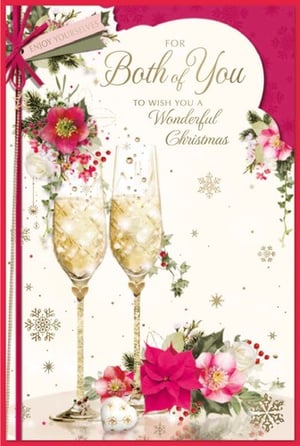 a christmas card that says for both of you to wish you a wonderful christmas