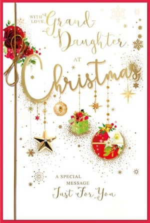 a christmas card for a granddaughter with a special message just for you