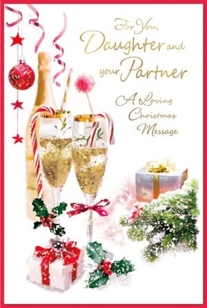 a christmas card for a daughter and her partner