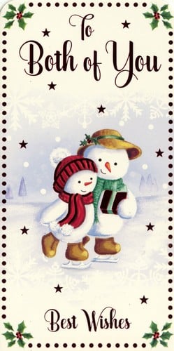 a christmas card that says to both of you best wishes