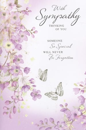 A card that says, "In your time of sorrow."