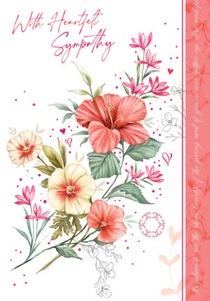 A card that says "With heartfelt sympathy" on it.