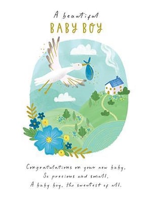 congratulations on your new baby , so precious and small . a baby boy , the sweetest of all .