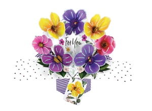 a bouquet of flowers with the words for you on it