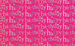 a pink background with the words happy birthday on it