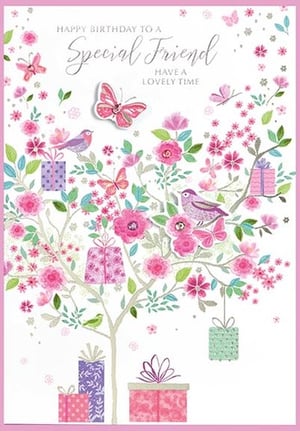 it is a birthday card for a special friend .