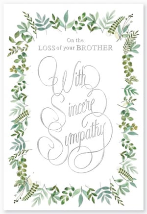 With sincere sympathy on the loss of your brother.