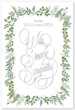 On the loss of your son, I offer sincere sympathy.