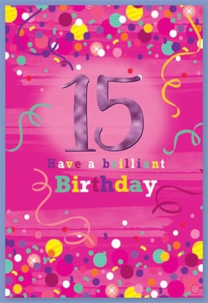 A pink birthday card that says "Have a brilliant birthday".