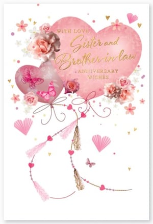 An anniversary card for a sister and brother-in-law.