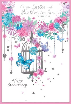 a happy anniversary card for a sister and brother in law