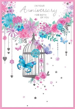 a greeting card that says on your anniversary for both of you