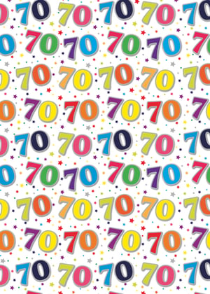 a seamless pattern of colorful 70 numbers on a white background