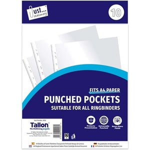 Tallon 10 A4 Presentation Wallets are ideal for keeping your documents organised and protected. Each retail pack contains 10 clear and durable wallets, perfectly sized for A4 paper. With a universal punch, they are suitable for all ringbinders, making document filing easy. The non-glare finish ensures your presentations maintain a clear and professional look, while the robust material safeguards your important papers from damage. This wholesale offering includes 20 individual retail packs, providing a total of 200 reliable A4 presentation wallets for your inventory. A popular choice for offices, schools, and home stationery needs.