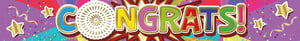 a banner that says congrats on a colorful background