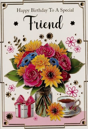 a birthday card that says happy birthday to a special friend