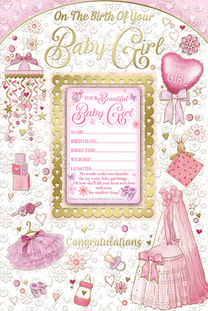 congratulations on the birth of your baby girl
