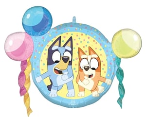 a balloon with a picture of two dogs on it