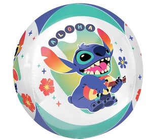 a stitch balloon that says aloha on it