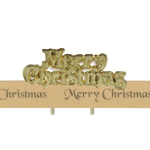 Elevate your Christmas product range with our Merry Christmas Ribbon & Motto Kit Gold from Anniversary House. Each kit includes a striking gold "Merry Christmas" motto, featuring a textured, sparkling finish that catches the eye. This festive motto comes with a complementary gold ribbon, elegantly printed with "Merry Christmas" to complete the look. These versatile kits are perfect for enhancing gift wrapping, creating festive crafts, or adding a decorative touch to seasonal displays. Available in a convenient pack of 10, they offer an excellent addition for retailers seeking popular Christmas embellishments. Help your customers celebrate the season with a touch of golden cheer!