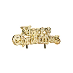 a gold merry christmas sign on a white background