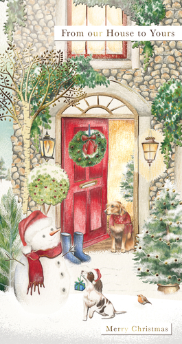 a christmas card that says from our house to yours