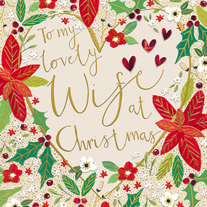 a christmas card that says to my lovely wife at christmas