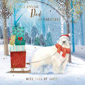 a christmas card for a special dad with lots of love