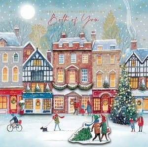 a christmas card that says christmas wishes to the both of you