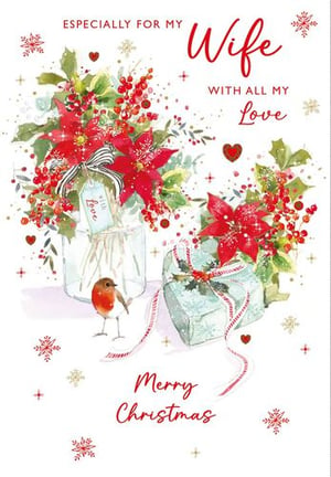 it is a christmas card for a wife with all my love .