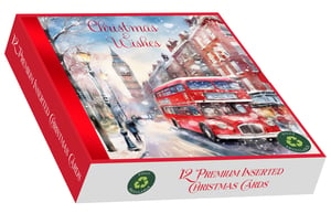 a box of 12 premium inserted christmas cards