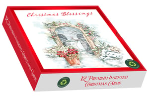 a box of 12 premium inserted christmas cards