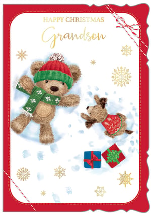 a christmas card wishing grandson a happy christmas