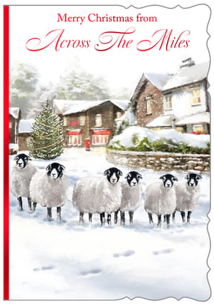 a christmas card that says merry christmas from across the miles