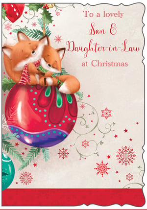 a christmas card for a son and daughter in law