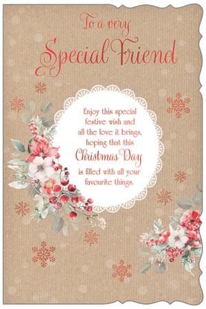 a christmas card that says to a very special friend