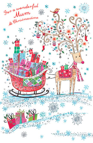 a christmas card that says for a wonderful mum at christmastime