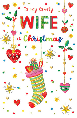 a christmas card that says to my lovely wife at christmas
