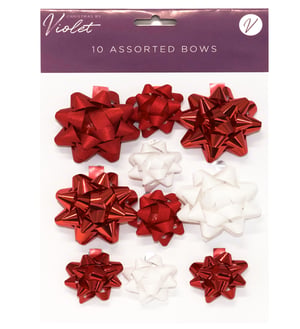 A package of red and white bows bought by Violet.