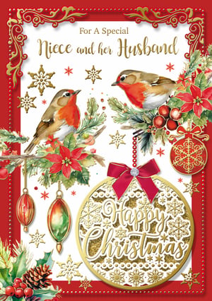 a christmas card for a special niece and her husband