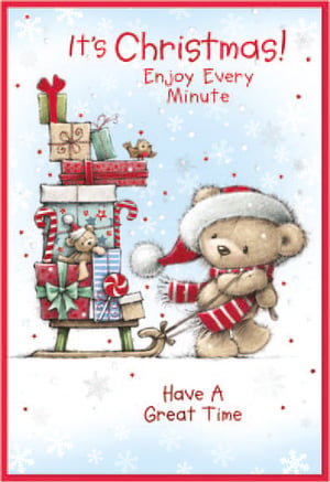 a christmas card that says it 's christmas enjoy every minute