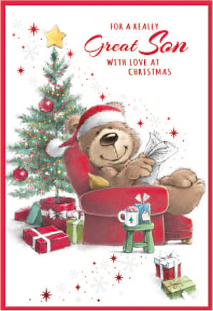 a christmas card for a really great son with love at christmas