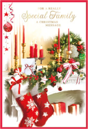 a christmas card that says for a really special family