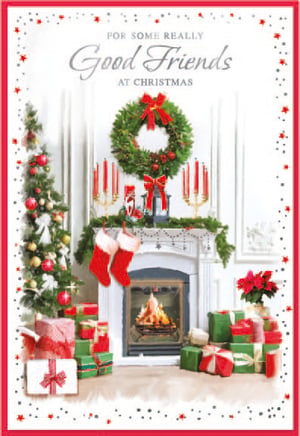 a christmas card that says for some really good friends at christmas