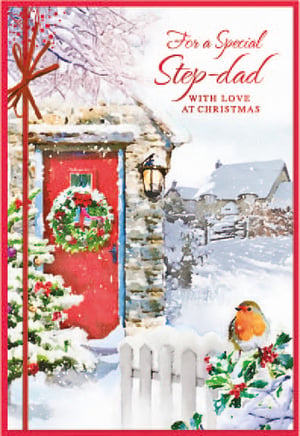 a christmas card for a special step dad with love at christmas