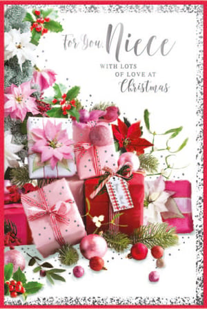 a christmas card for a niece with lots of love at christmas