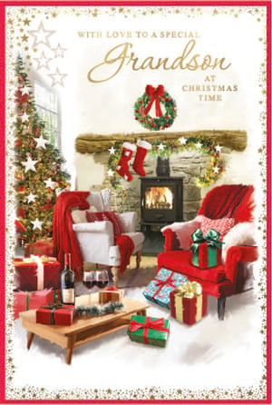 a christmas card for a special grandson
