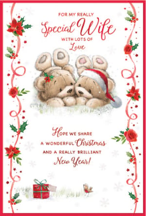 a christmas card for a special wife with lots of love