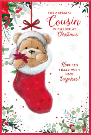 a christmas card for a special cousin with love at christmas