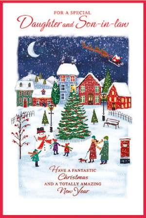 a christmas card for a special daughter and son-in-law